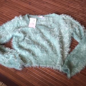 NEVER WORN American Apparel fuzzy crop top